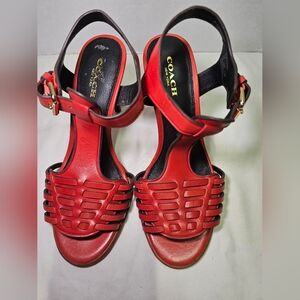 Coach Vibrant Red Women's Sandals